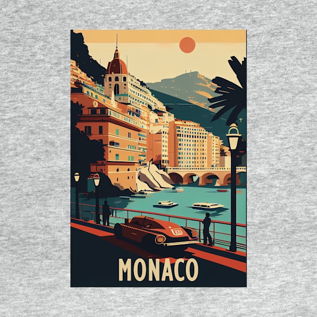 Monaco Travel Poster by GreenMary Design